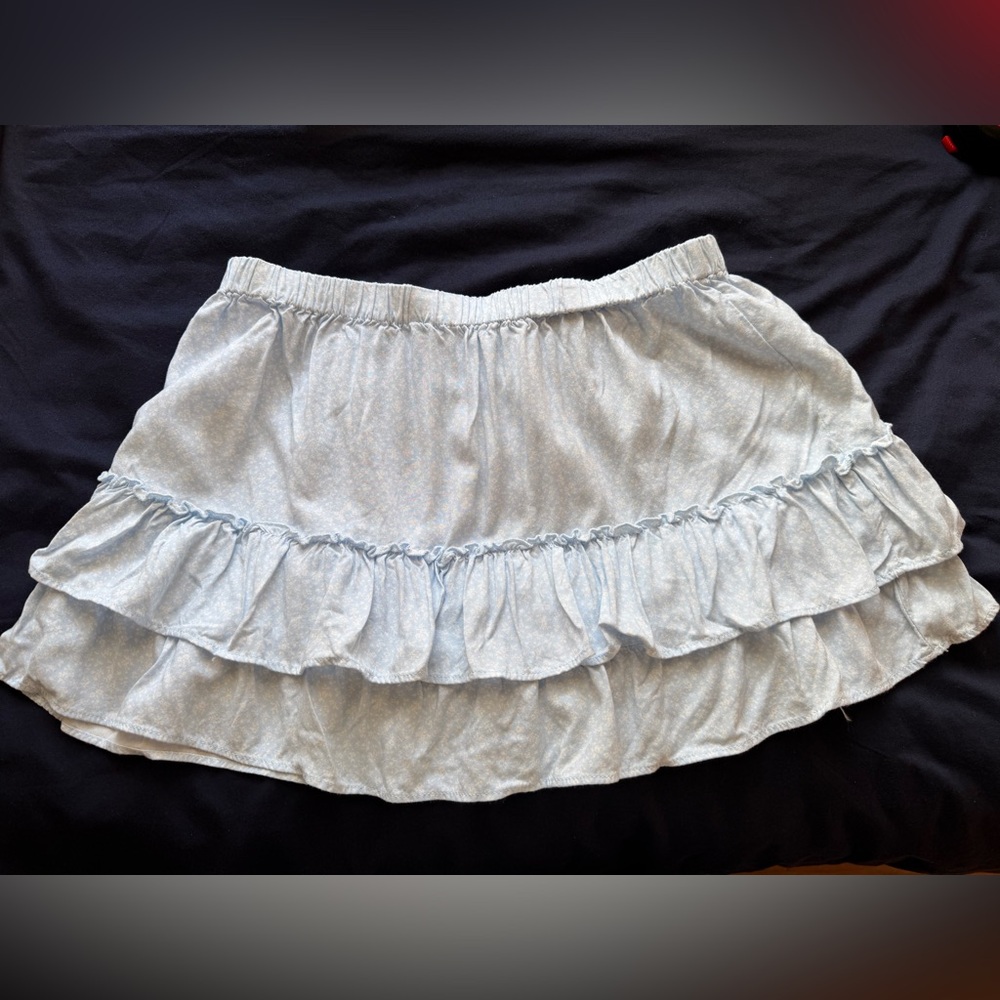 Brandy Melville Light Blue Ruffle Skater Skirt